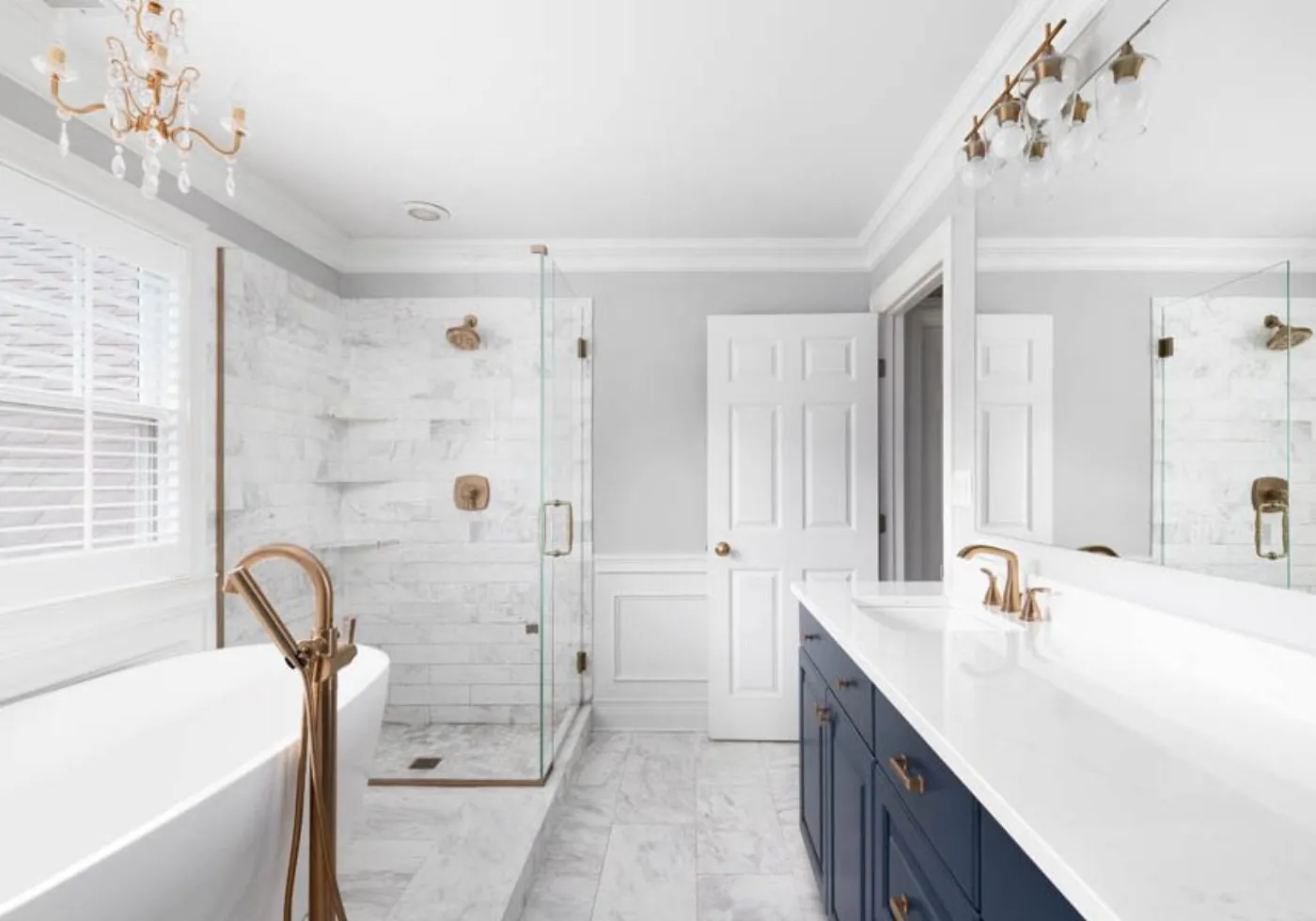 Custom bathroom design with tile and vanity selections